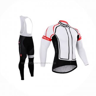 2015 Abbigliamento Ciclismo Castelli Bianco Manica Lunga e Salopette