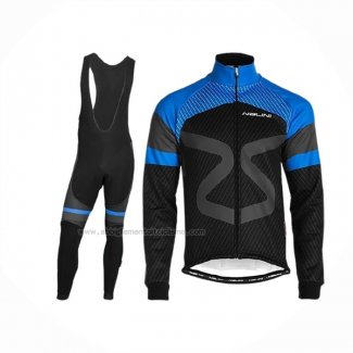 2019 Abbigliamento Ciclismo Nalini Nero Blu Manica Lunga e Salopette