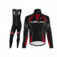 2020 Abbigliamento Ciclismo Nalini Nero Grigio Rosso Manica Lunga e Salopette