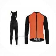 2021 Abbigliamento Ciclismo Assos Arancione Manica Lunga e Salopette