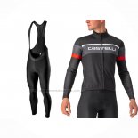 2022 Abbigliamento Ciclismo Castelli Rosso Nero Manica Lunga e Salopette