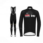 2022 Abbigliamento Ciclismo Lotto Soudal Nero Manica Lunga e Salopette