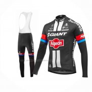 2016 Abbigliamento Ciclismo Giant Alpecin Nero Rosso Manica Lunga e Salopette