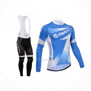 2014 Abbigliamento Ciclismo Giant Celeste Manica Lunga e Salopette