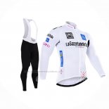 2016 Abbigliamento Ciclismo Giro d'Italia Bianco Blu Manica Lunga e Salopette