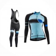 2017 Abbigliamento Ciclismo Donne Orbea Nero Blu Manica Lunga e Salopette