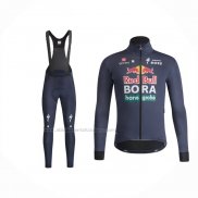 2024 Abbigliamento Ciclismo Bora-Hansgrone Spento Blu Manica Lunga e Salopette