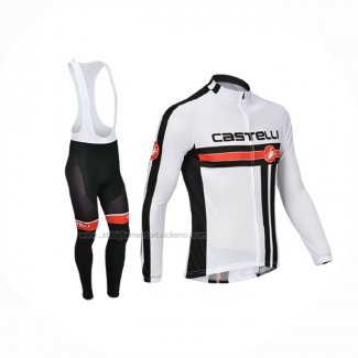 2013 Abbigliamento Ciclismo Castelli Bianco Manica Lunga e Salopette