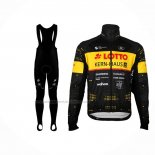 2024 Abbigliamento Ciclismo Lotto-Kern Haus Nero Giallo Manica Lunga e Salopette