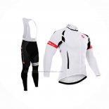 2015 Abbigliamento Ciclismo Castelli Bianco Nero Manica Lunga e Salopette