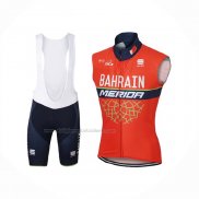 2017 Gilet Antivento Bahrain Merida Arancione e Salopette