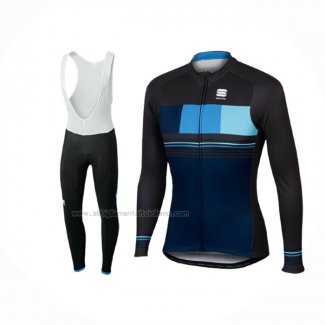 2017 Abbigliamento Ciclismo Sportful Nero Manica Lunga e Salopette