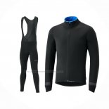 2019 Abbigliamento Ciclismo Shimano Nero Blu Manica Lunga e Salopette