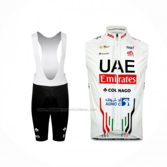 2024 Gilet Antivento UAE Bianco e Salopette