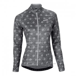 2016 Abbigliamento Ciclismo Donne Nalini Bianco Grigio Manica Lunga