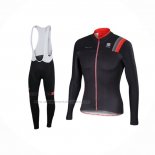 2016 Abbigliamento Ciclismo Sportful Nero Manica Lunga e Salopette