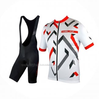 2019 Abbigliamento Ciclismo Nalini Descesa 2.0 Bianco Rosso Manica Corta e Salopette