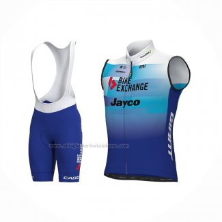 2022 Gilet Antivento Bike Exchange Blu e Salopette