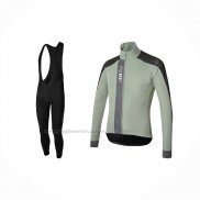 2021 Abbigliamento Ciclismo RH+ Grigio Verde Manica Lunga e Salopette