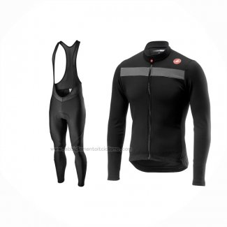 2024 Abbigliamento Ciclismo Castelli Nero Manica Lunga e Salopette