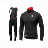 2019 Abbigliamento Ciclismo Castelli Nero Rosso Manica Lunga e Salopette