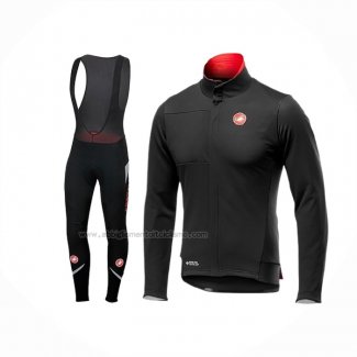 2019 Abbigliamento Ciclismo Castelli Nero Rosso Manica Lunga e Salopette