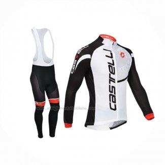 2013 Abbigliamento Ciclismo Castelli Nero Bianco Manica Lunga e Salopette