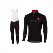 2017 Abbigliamento Ciclismo Castelli Nero Manica Lunga e Salopette