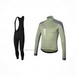 2021 Abbigliamento Ciclismo RH+ Grigio Verde Manica Lunga e Salopette(2)