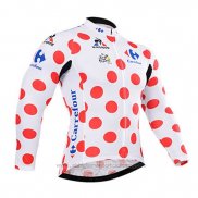 2015 Abbigliamento Ciclismo Tour de France Bianco Rosso Manica Lunga