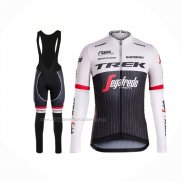 2016 Abbigliamento Ciclismo Trek Segafredo Nero Bianco Manica Lunga e Salopette