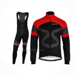 2019 Abbigliamento Ciclismo Nalini Nero Rosso Manica Lunga e Salopette