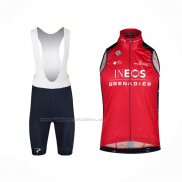 2023 Gilet Antivento Ineos Rosso e Salopette