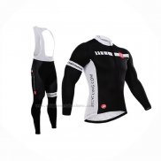 2015 Abbigliamento Ciclismo Castelli Scuro Nero Manica Lunga e Salopette