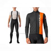 2023 Abbigliamento Ciclismo Castelli Arancione Manica Lunga e Salopette