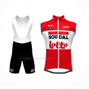 2022 Gilet Antivento Lotto Soudal Rosso e Salopette