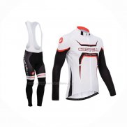 2014 Abbigliamento Ciclismo Castelli Nero Bianco Manica Lunga e Salopette