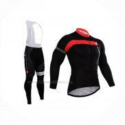 2015 Abbigliamento Ciclismo Castelli Rosso Nero Manica Lunga e Salopette