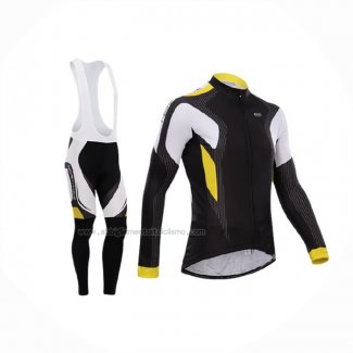 2015 Abbigliamento Ciclismo Northwave Nero Giallo Manica Lunga e Salopette