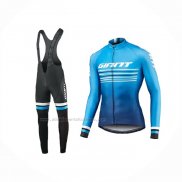 2019 Abbigliamento Ciclismo Giant Race Day Blu Manica Lunga e Salopette