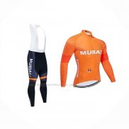 2020 Abbigliamento Ciclismo Euskadi Murias Arancione Manica Lunga e Salopette