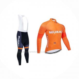 2020 Abbigliamento Ciclismo Euskadi Murias Arancione Manica Lunga e Salopette