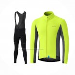 2020 Abbigliamento Ciclismo Shimano Giallo Grigio Manica Lunga e Salopette