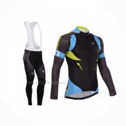 2014 Abbigliamento Ciclismo Pearl Izumi Nero Celeste Manica Lunga e Salopette