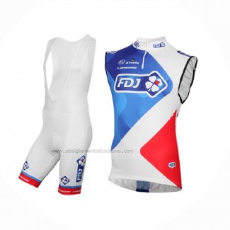 2016 Gilet Antivento FDJ Rosso Bianco e Salopette