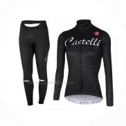 2017 Abbigliamento Ciclismo Donne Castelli Nero Manica Lunga e Salopette