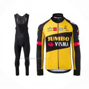 2021 Abbigliamento Ciclismo Jumbo Visma Nero Giallo Manica Lunga e Salopette