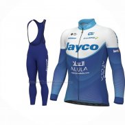 2023 Abbigliamento Ciclismo Jayco Alula Blu Bianco Manica Lunga e Salopette